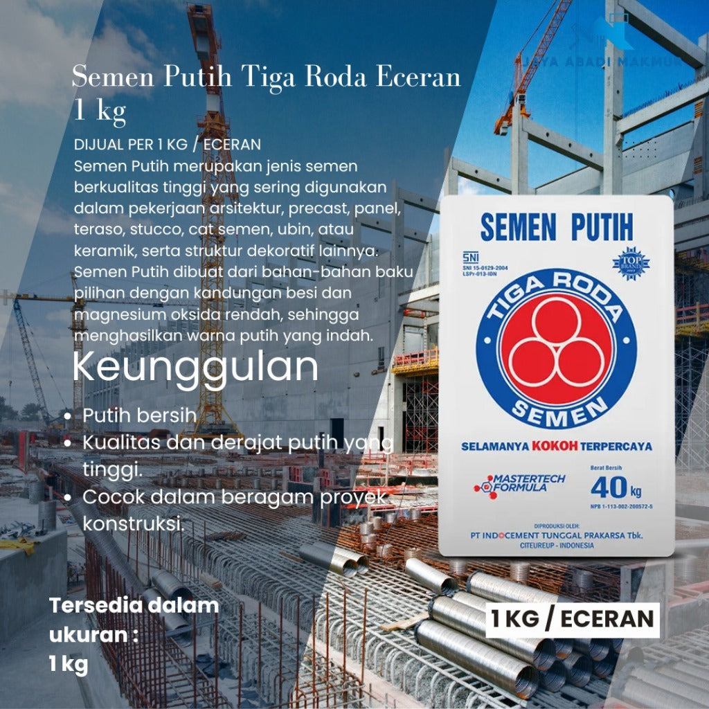 Semen Putih Tiga Roda 1 kg / Semen Tiga Roda Eceran