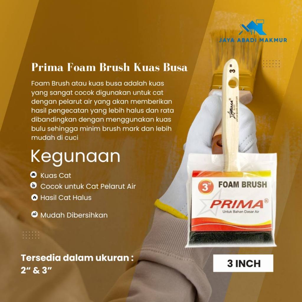 Prima Foam Brush / Kuas Busa Waterbased
