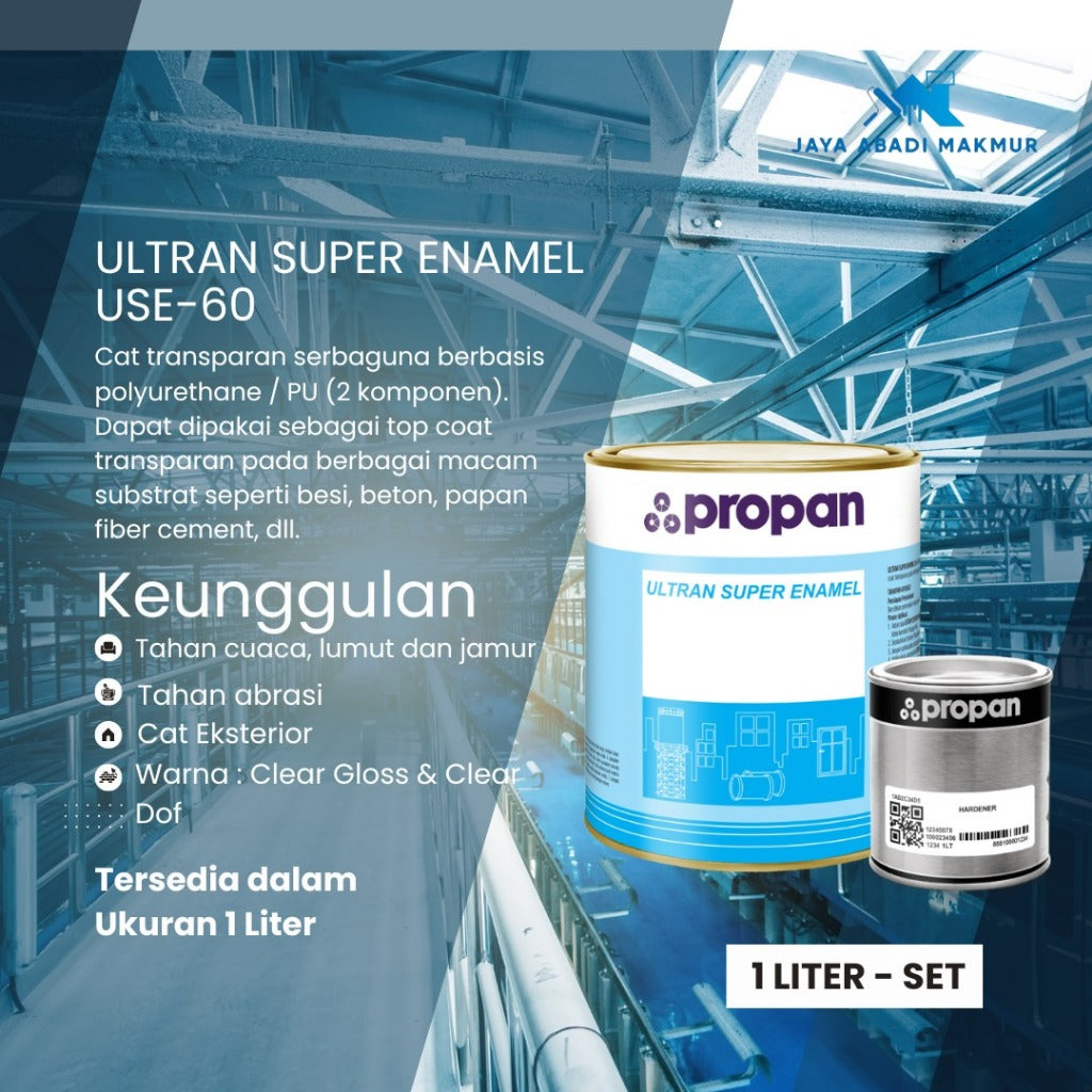 Propan Ultran Super Enamel USE-60 1 Liter set / Cat Clear Polyurethane Serbaguna