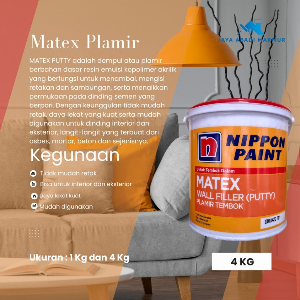 Nippon Paint Matex Wall Filler (Putty) Warna Super White / Plamir Tembok Interior