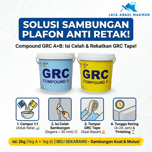 Compound GRC A+B 2Kg - Kompon Epoxy Sambungan Plafon GRC Anti Retak & Kuat