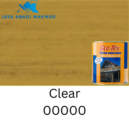 Pacific Paint Glo-Tex Politur Tahan Cuaca 0.9 Liter / Cat Politur Kayu Luar dan Dalam
