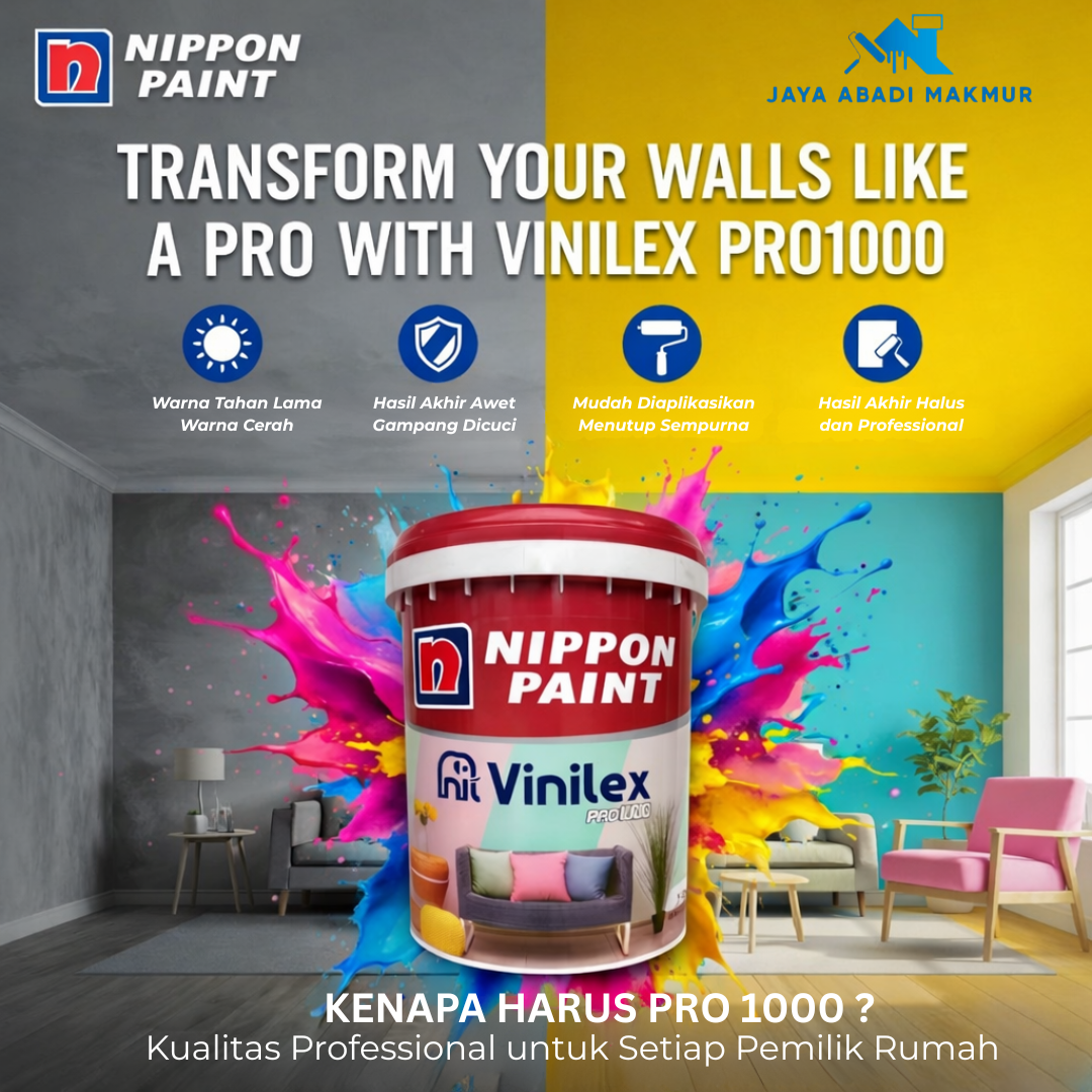 Nippon Paint Vinilex PRO 1000 20 kg Cat Tembok Interior Harga Ekonomis (ET 1)