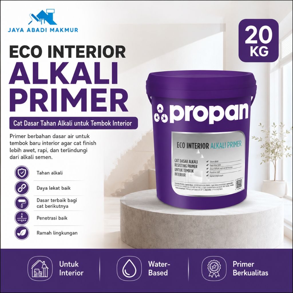 Propan Eco Interior Alkali Primer 20 KG Cat Dasar Tembok Dalam Rumah Anti Alkali