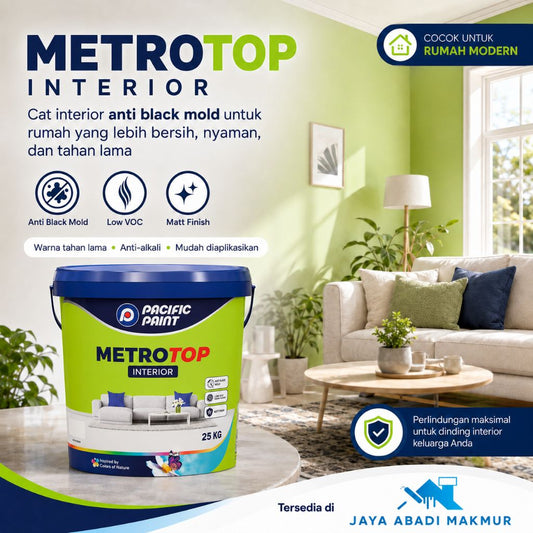 Cat Tembok Interior Metrotop Pacific Paint 5 Kg Anti Jamur Low VOC