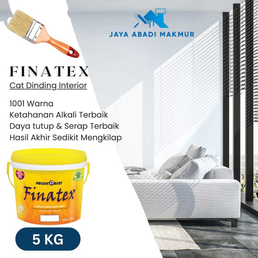 Pacifc Paint FINATEX Cat Tembok Interior 22 kg - Anti Pudar Low VOC Cat Dinding Interior