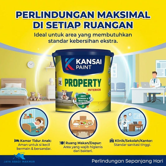 Kansai Property Interior 5 kg Cat Tembok Interior Anti Kuman Silver-Ion - Matte Mudah Dibersihkan & Tidak Berbau