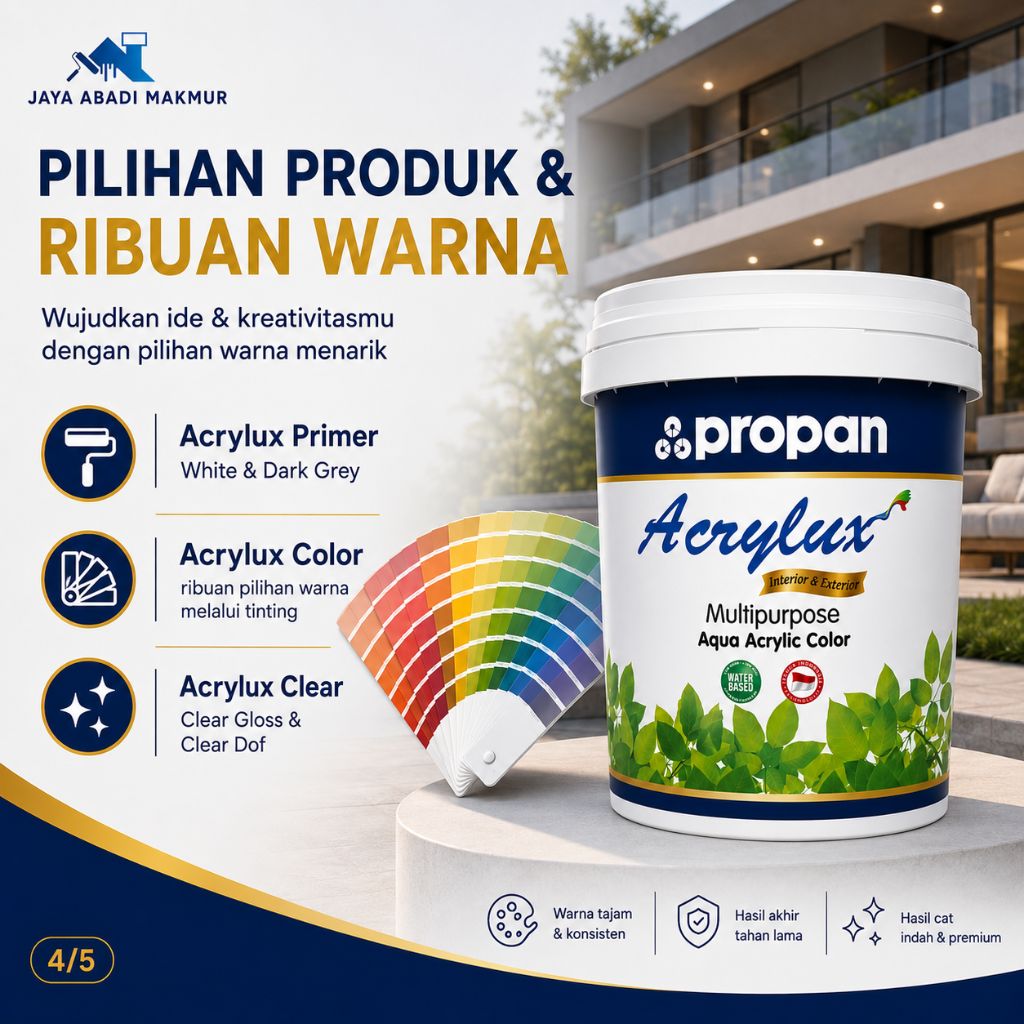 Propan Acrylux AAC 955 Gloss 20 kg / Cat Duco Waterbased / Warna Custom / Propan Tinting