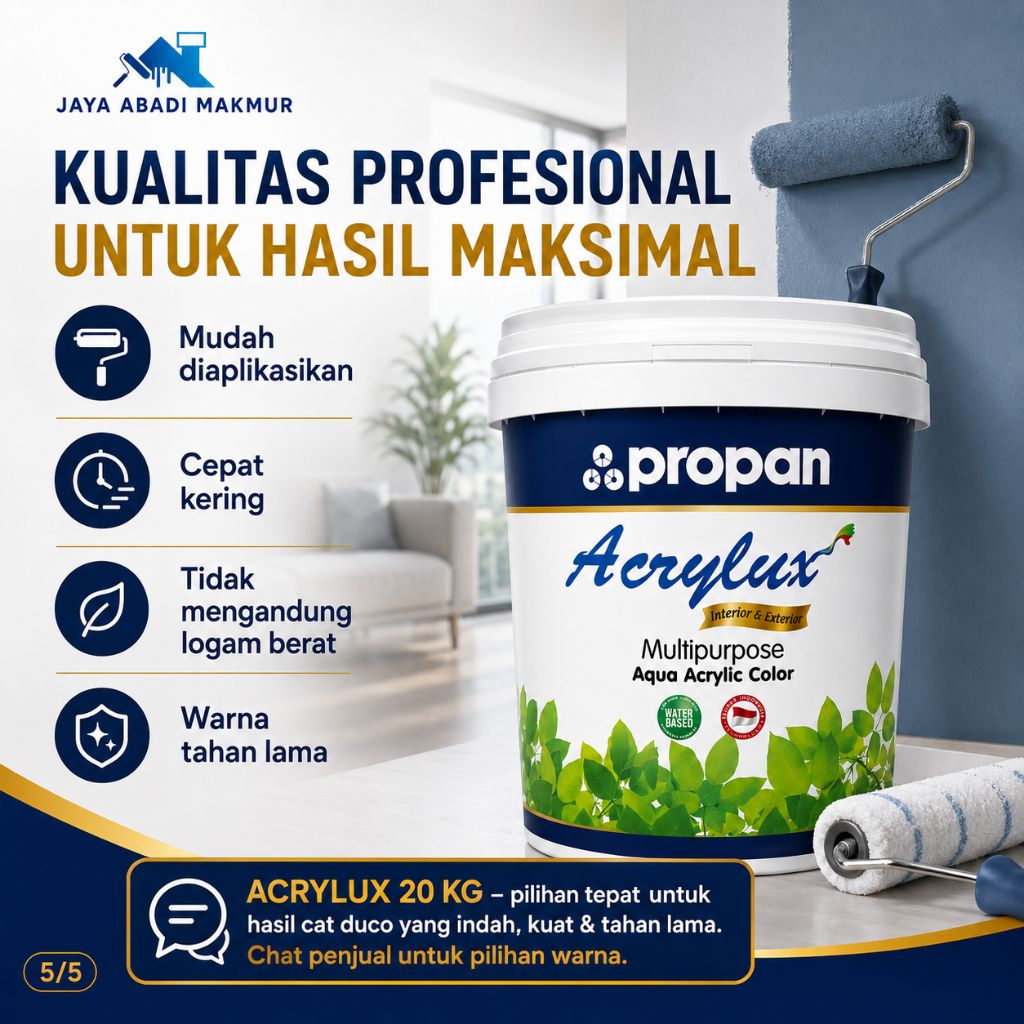 Propan Acrylux AAC 955 Gloss 20 kg / Cat Duco Waterbased / Warna Custom / Propan Tinting