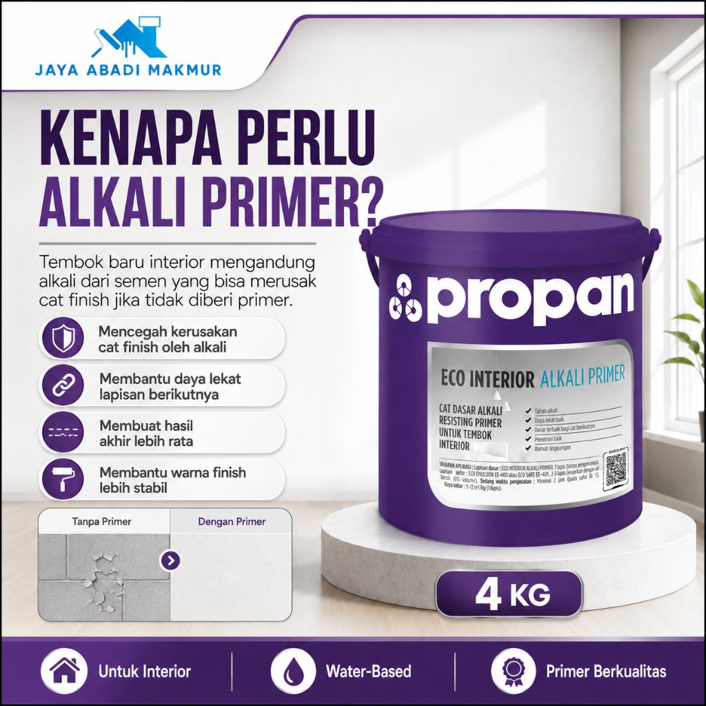 Propan Eco Interior Alkali Primer 4 KG Cat Dasar Tembok Dalam Rumah Anti Alkali