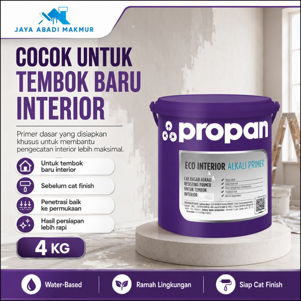 Propan Eco Interior Alkali Primer 4 KG Cat Dasar Tembok Dalam Rumah Anti Alkali