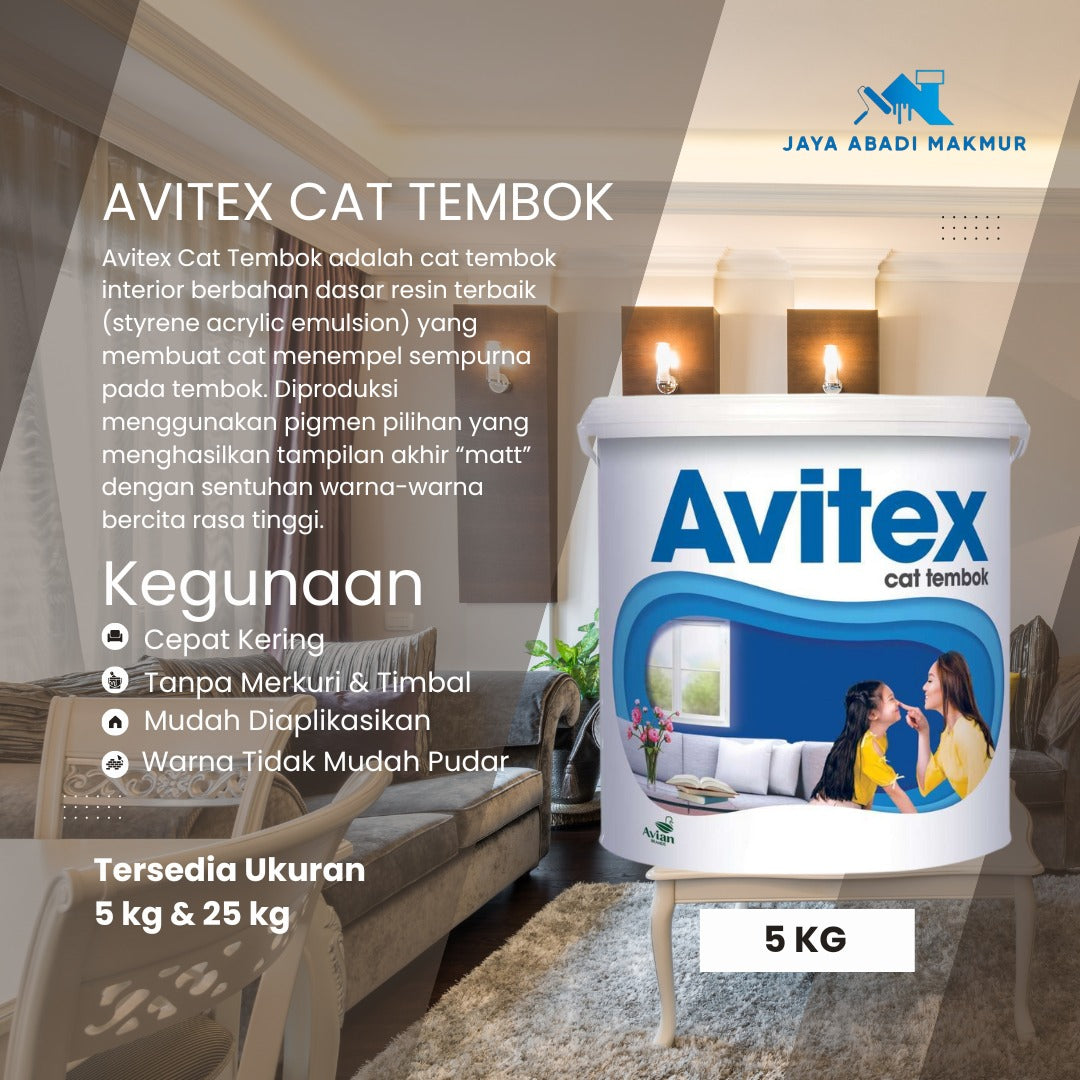 Avian Brands Avitex Cat Tembok 5 kg / Cat Tembok Interior / Avian Tinting