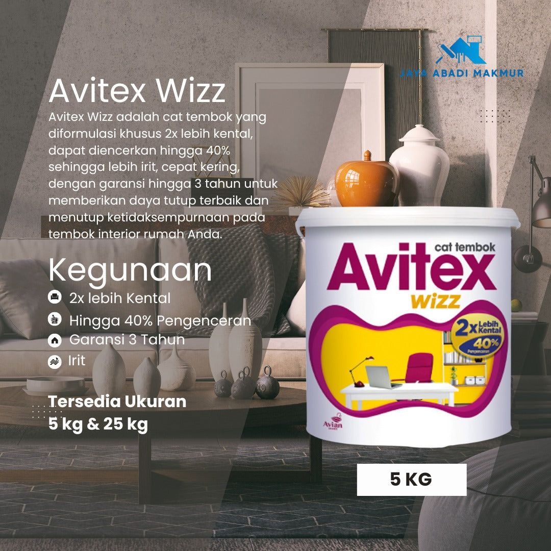 Avian Brands Avitex Wizz 5 kg Cat Tembok Interior 2x Lebih Kental