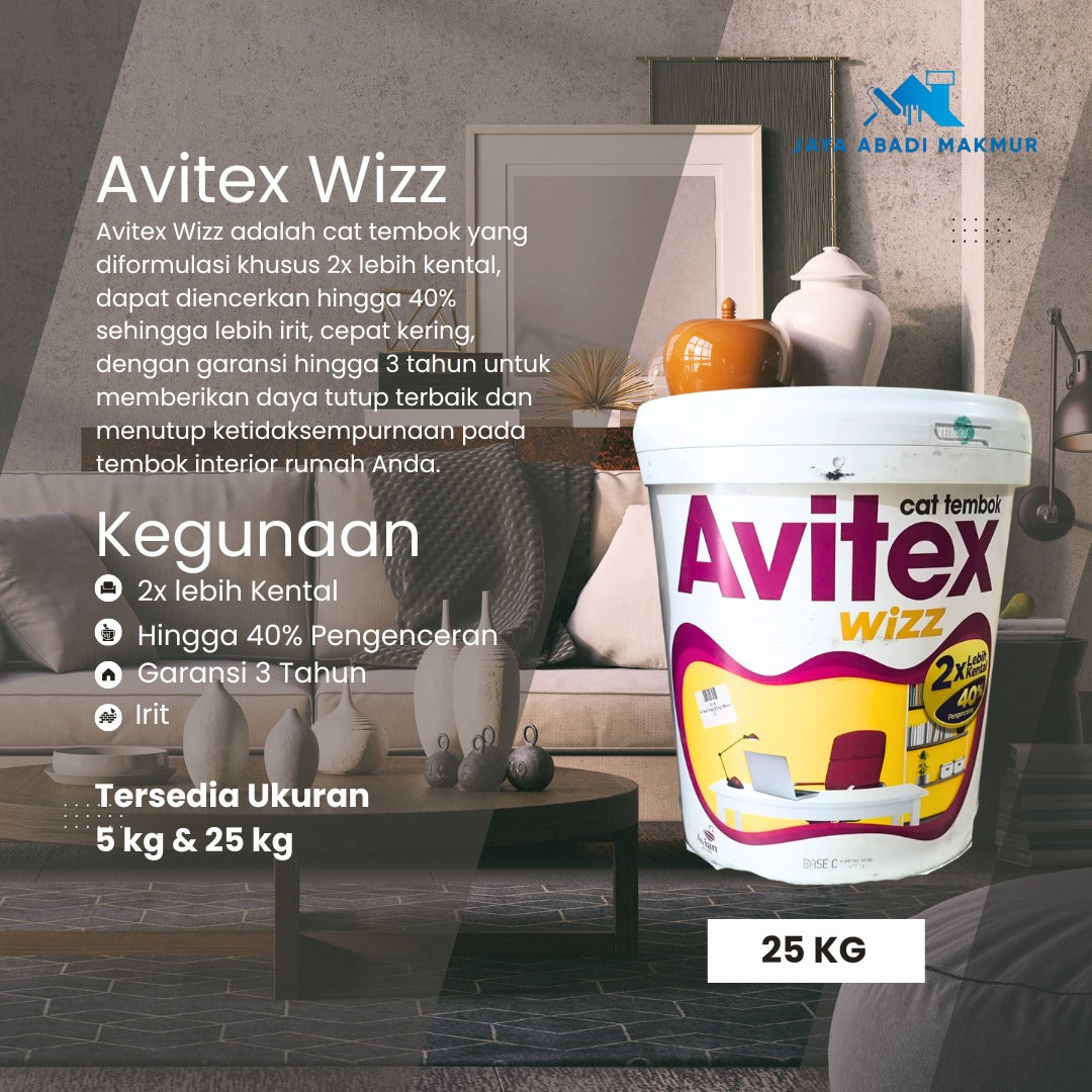 Avian Brands Avitex Wizz 25 kg Cat Tembok Interior 2x Lebih Kental