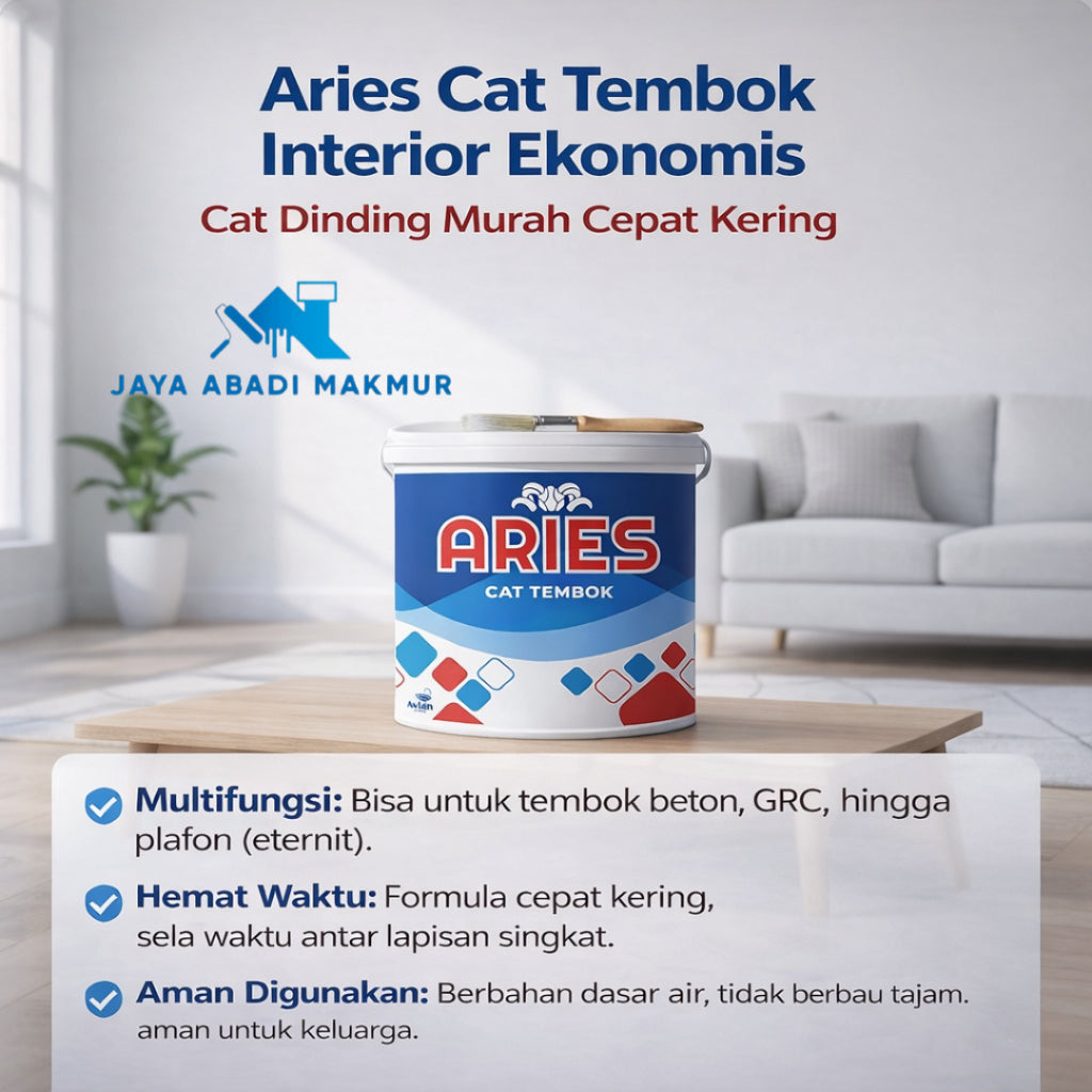 Aries Cat Tembok Interior Ekonomis 20  kg  - Cat Dinding Murah Cepat Kering