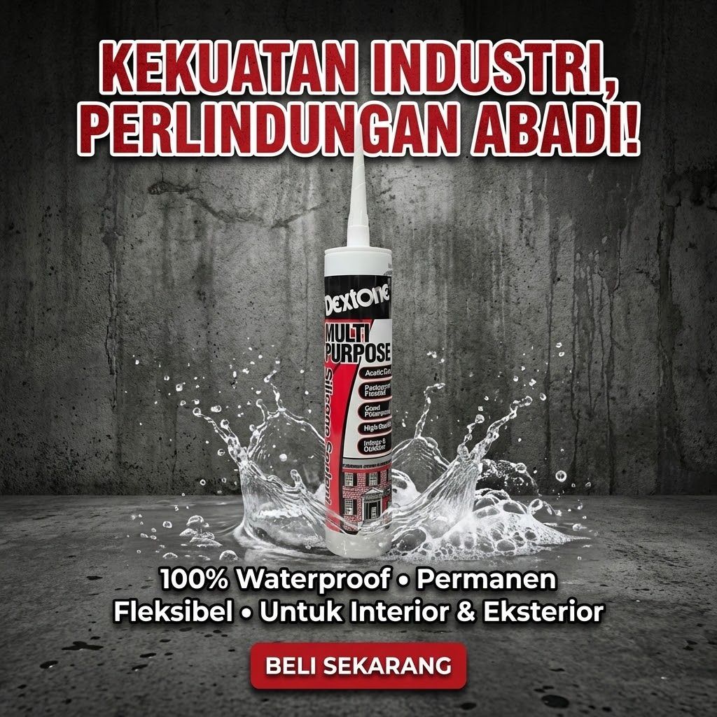Dextone Silicone Sealant Kaca Botol 300ml Lem Penambal Anti Bocor Serbaguna