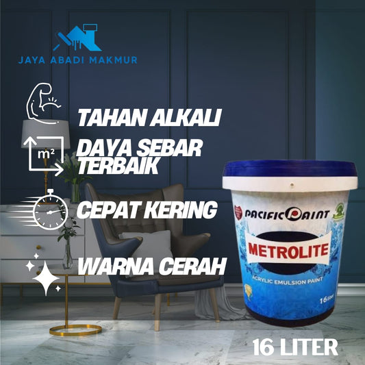 Pacific Paint Metrolite Acrylic Emulsion 16 Liter / Cat Dinding Interior / Pacific Tinting (et 1)
