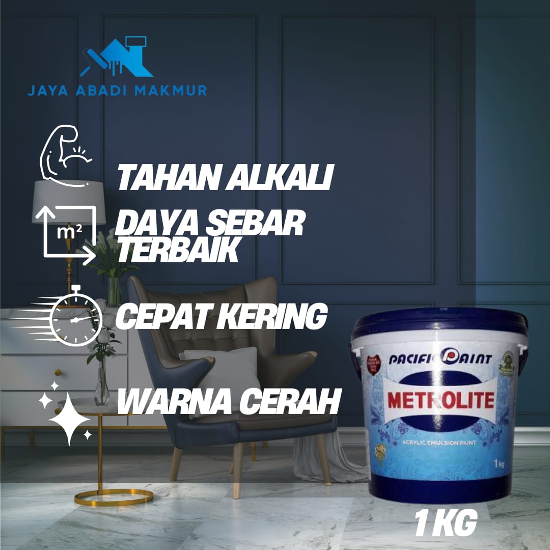 Pacific Paint Metrolite Acrylic Emulsion 1 kg / Cat Dinding Interior