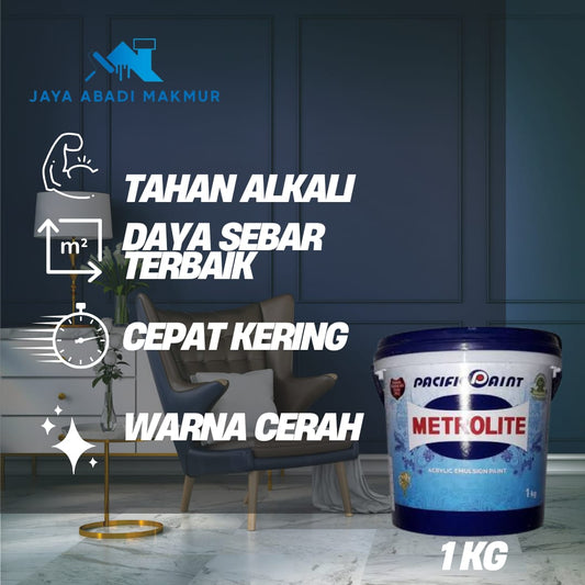 Pacific Paint Metrolite Acrylic Emulsion 1 kg / Cat Dinding Interior