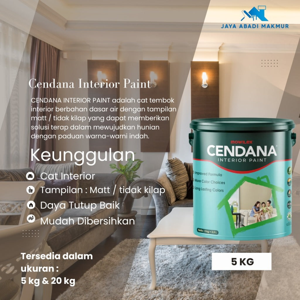 Mowilex Cendana Interior Paint 5 kg / Cat Tembok Interior / Warna Ready Pack