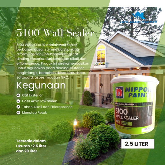 Nippon Paint Wall Sealer 5100 2.5 Liter / Cat Dasar Alkali Tembok Exterior