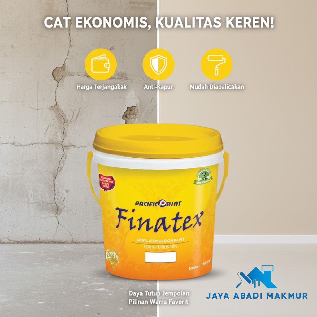 Pacifc Paint FINATEX Cat Tembok Interior 5kg - Anti Pudar Low VOC Cat Dinding Interior / Ready Pack