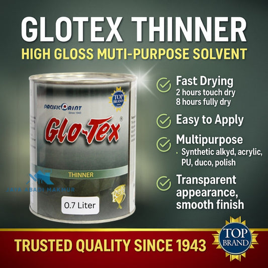 Pacific Paint Glo-tex Thinner 0.7 Liter / Pengencer Cat Kayu dan Besi