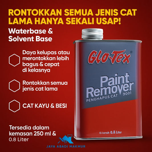 Pacific Paint Glo-tex Paint Remover 0.8 Liter / Cairan Kimia Pengelupas Cat
