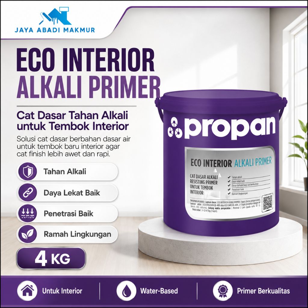 Propan Eco Interior Alkali Primer 4 KG Cat Dasar Tembok Dalam Rumah Anti Alkali