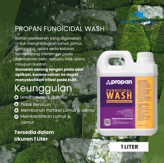 PROPAN Fungicidal Wash 1 Liter – Pembersih Lumut & Jamur Batu Alam, Tembok & Beton | Anti Lumut Permanen | Persiapan Cat & Coating