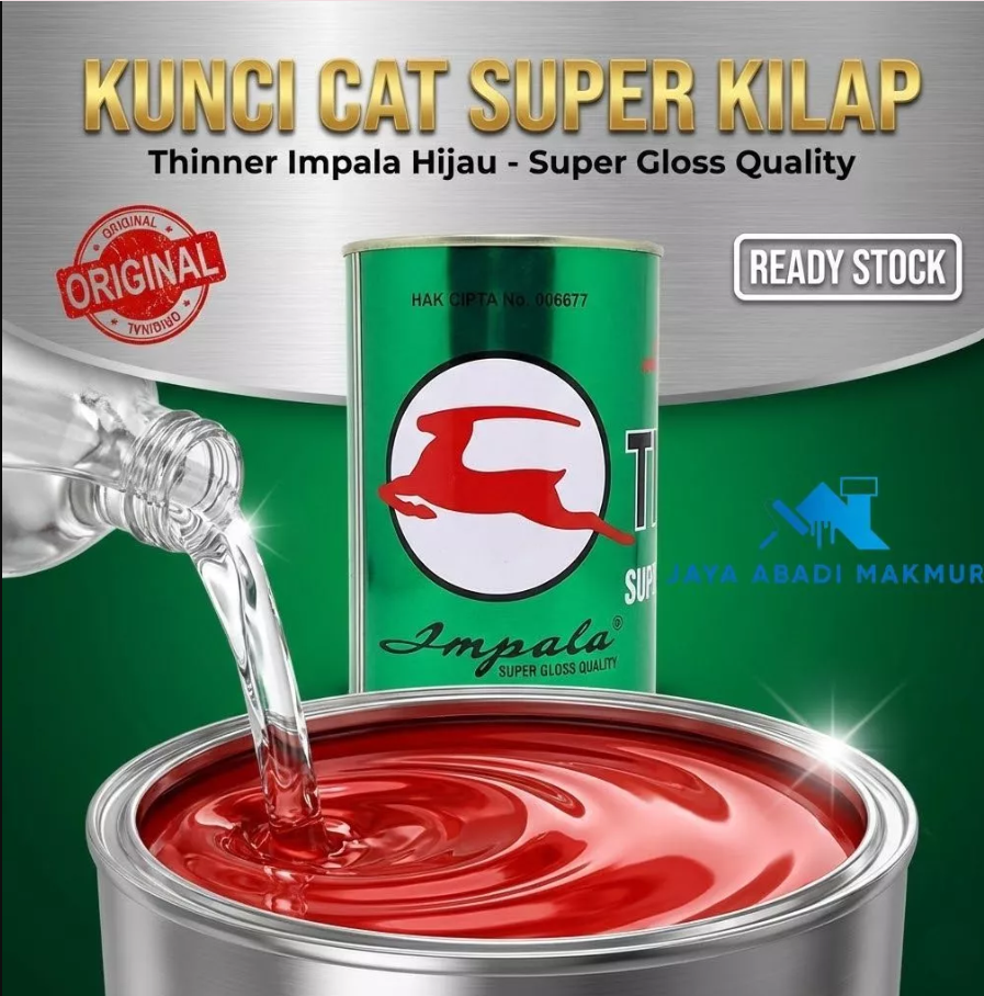 Thinner Impala Pengencer Cat Kayu Besi & Politur - Cairan Thinner Cepat Kering & Anti Gumpal