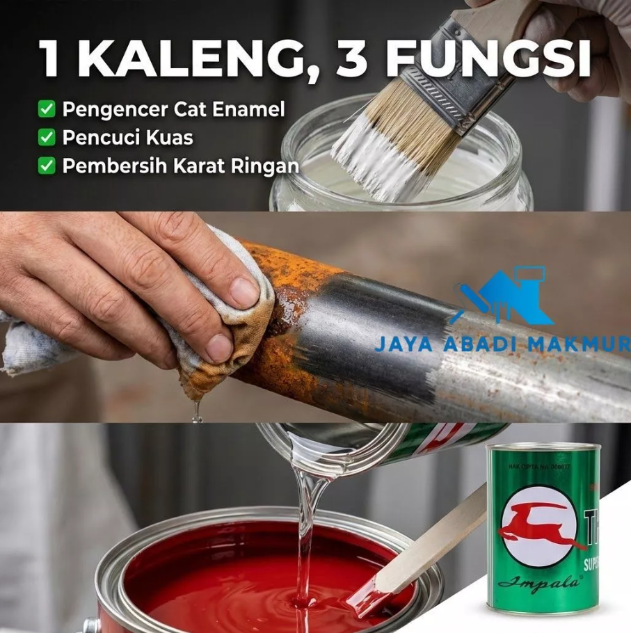 Thinner Impala Pengencer Cat Kayu Besi & Politur - Cairan Thinner Cepat Kering & Anti Gumpal