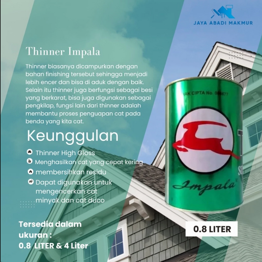 Thinner Impala Pengencer Cat Kayu Besi & Politur - Cairan Thinner Cepat Kering & Anti Gumpal