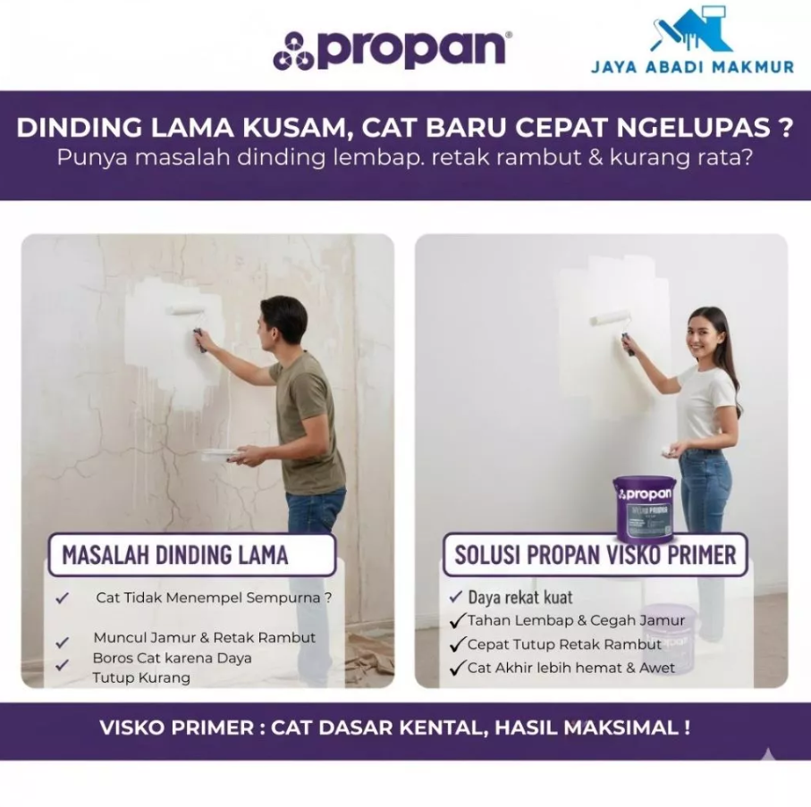 Propan Visko Primer VP-4005 21 kg Cat Dasar Interior Kental - Teknologi Jerman RPS - Spesialis Dinding & Plafon