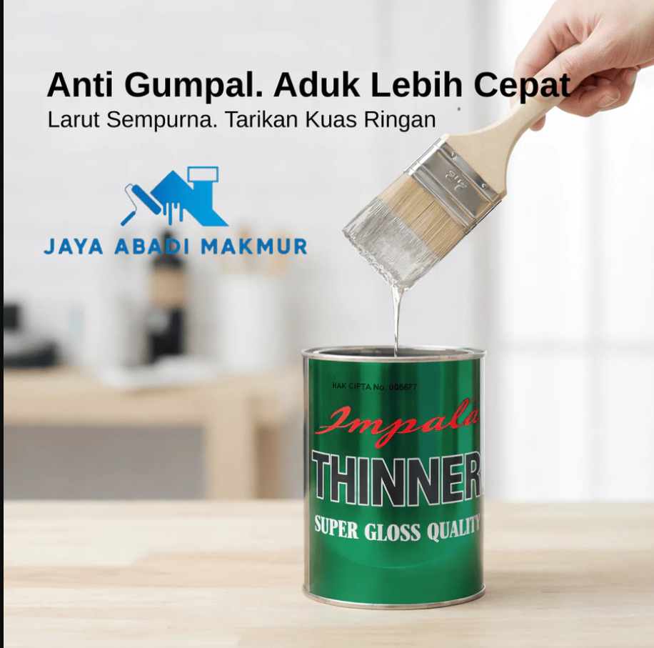 Thinner Impala Pengencer Cat Kayu Besi & Politur - Cairan Thinner Cepat Kering & Anti Gumpal