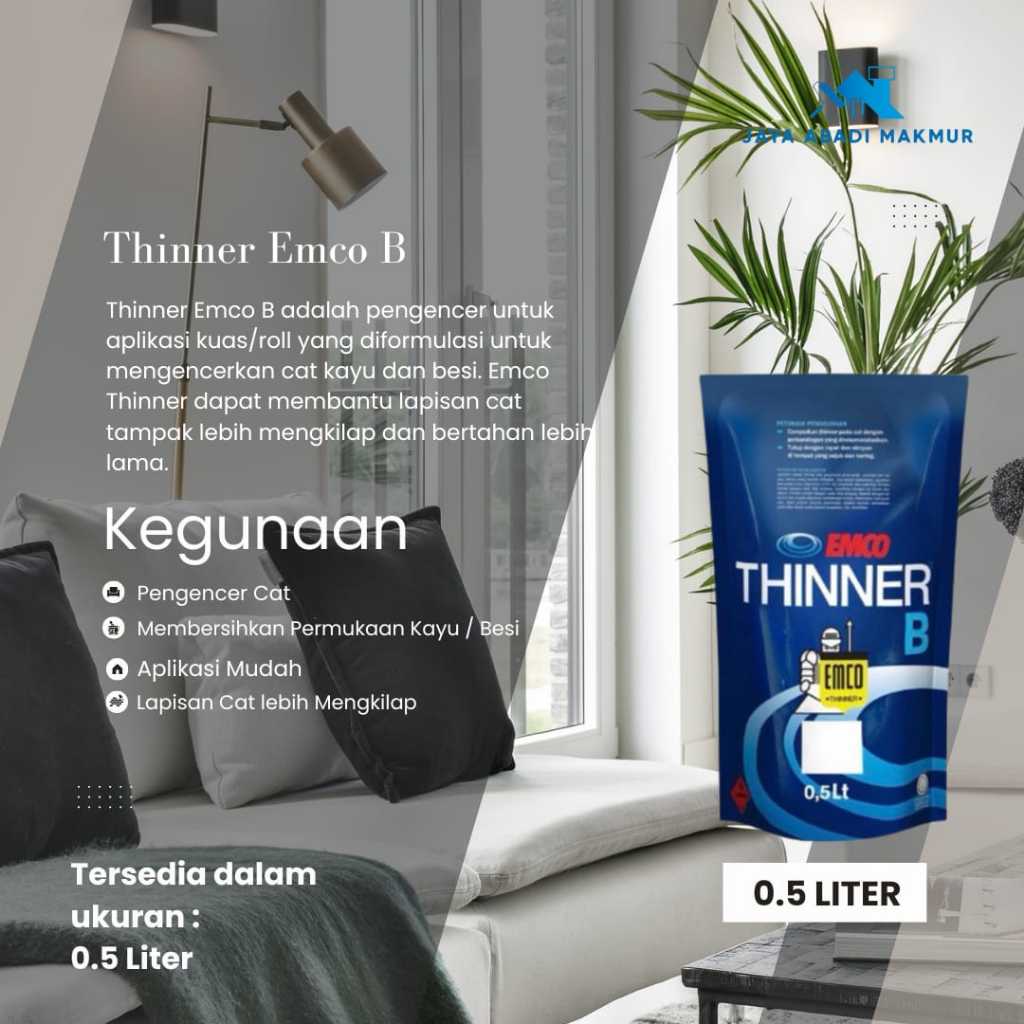 Thinner Emco B 0.5 Liter / Pengencer Cat Kayu dan Besi – Jaya Abadi ...