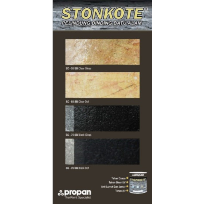 PROPAN 0.9L  S-KOTE Cat Batu Alam  Candi  Bata - Coating Pelindung Anti Lumut & Jamur [Gloss  Doff]