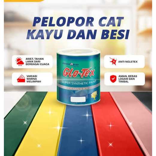 Pacific Paint  GLOTEX Cat Kayu & Besi [0.9L] Super Synthetic - Cat Minyak Mengkilap Cepat Kering & Tahan Cuacai / Warna Ready Pack