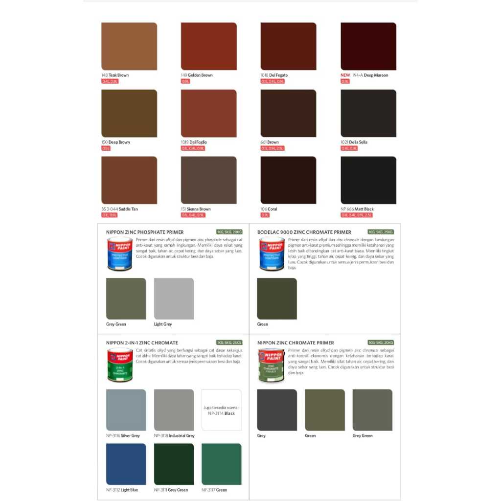 Nippon Paint Bee Brand 1000 0.9 Liter / Cat Kayu dan Besi / Warna Ready Pack