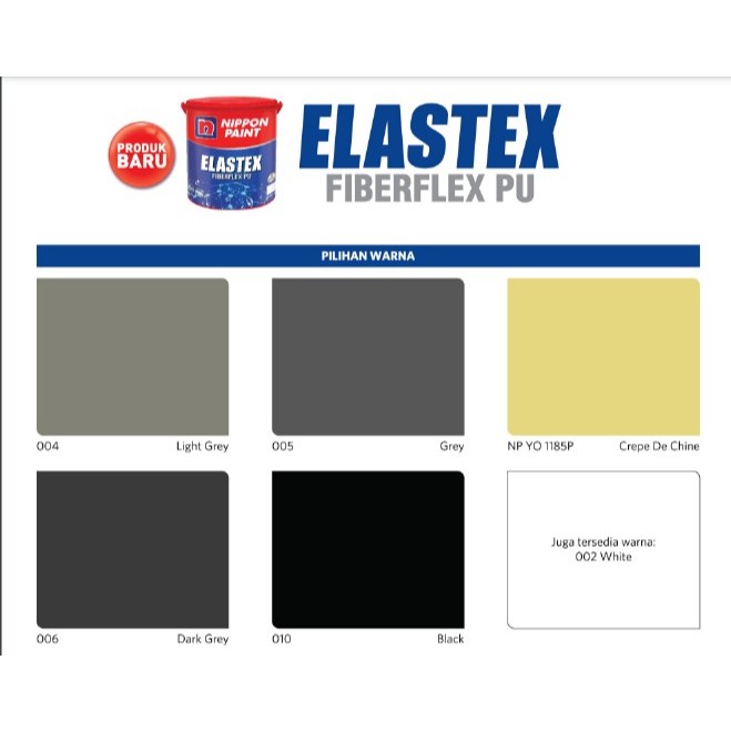 Nippon Paint Elastex Fiberflex PU 4 kg / Cat Pelapis Anti Bocor / Warna Ready Pack