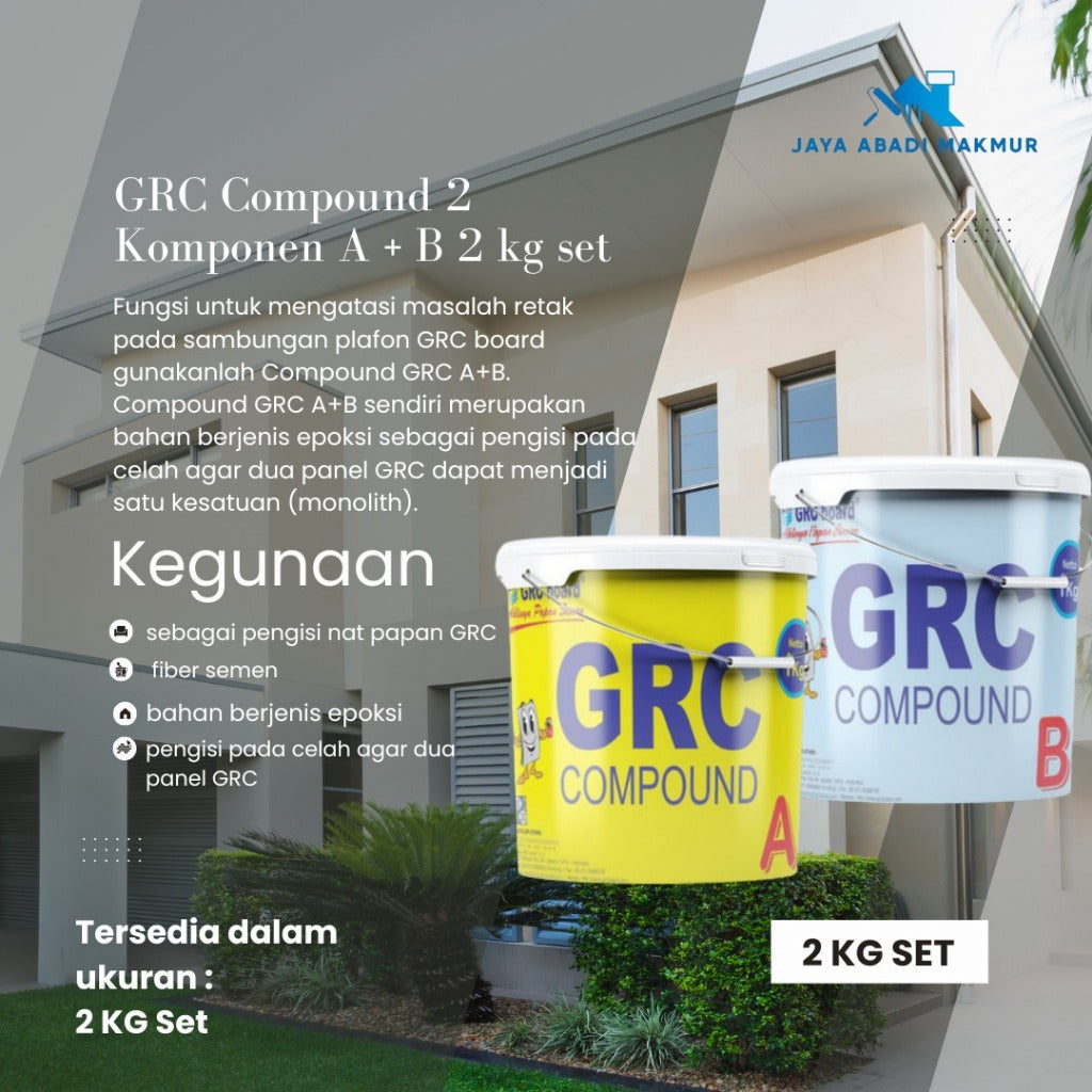 Compound GRC A+B 2Kg - Kompon Epoxy Sambungan Plafon GRC Anti Retak & Kuat
