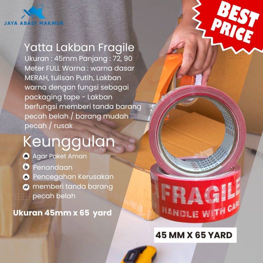 Yatta Lakban Fragile 45mm x 65 Yard