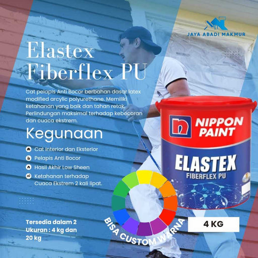 Nippon Paint Elastex Fiberflex PU 4 kg / Cat Pelapis Anti Bocor / Warna Ready Pack