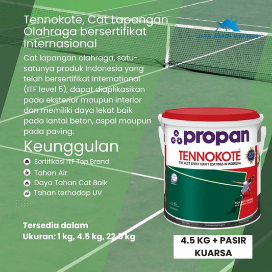 Propan Tennokote TNK-1000 4.5 kg + Pasir Kuarsa / Cat Lapangan Olahraga / Warna Ready Pack