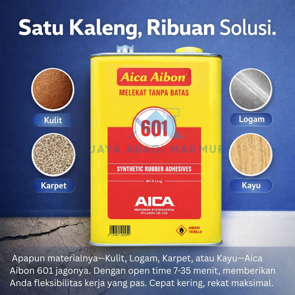 Lem Aica Aibon 601 Asli 70 Gram - Lem Kuning Perekat HPL Kayu Kulit Spons & Logam - Super Kuat Japan Quality