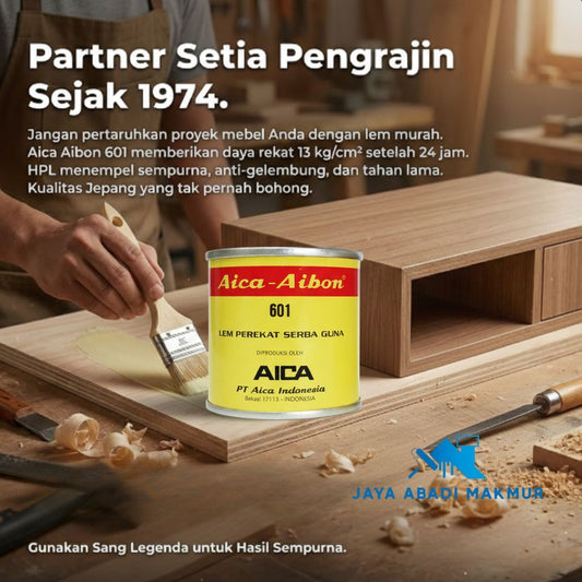 Lem Aica Aibon 601 Asli 70 Gram - Lem Kuning Perekat HPL Kayu Kulit Spons & Logam - Super Kuat Japan Quality