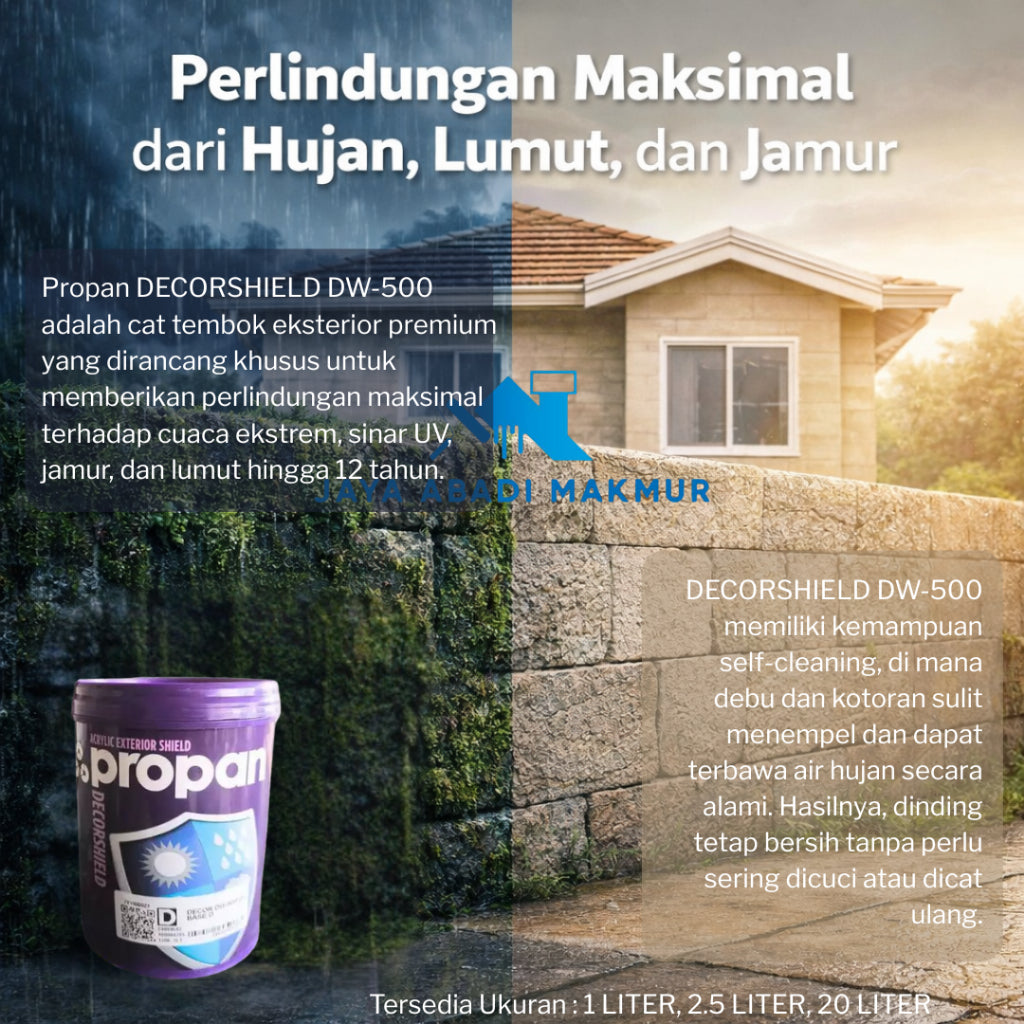 Propan DECORSHIELD DW-500 Cat Tembok Eksterior  2.5 Liter - Katalog Propan 1232 Colour Fashion (et 5)
