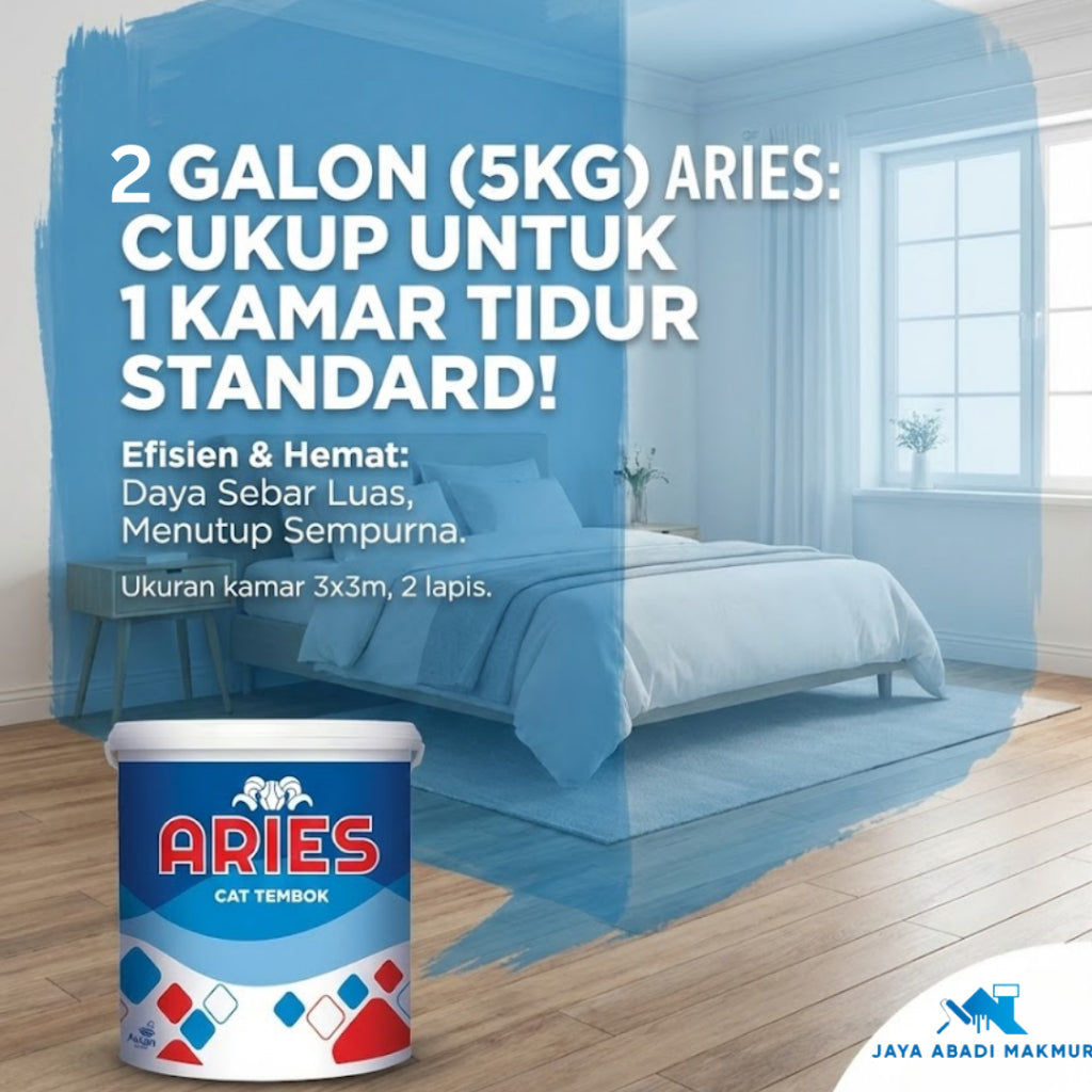 Aries Cat Tembok Interior Ekonomis 20  kg  - Cat Dinding Murah Cepat Kering