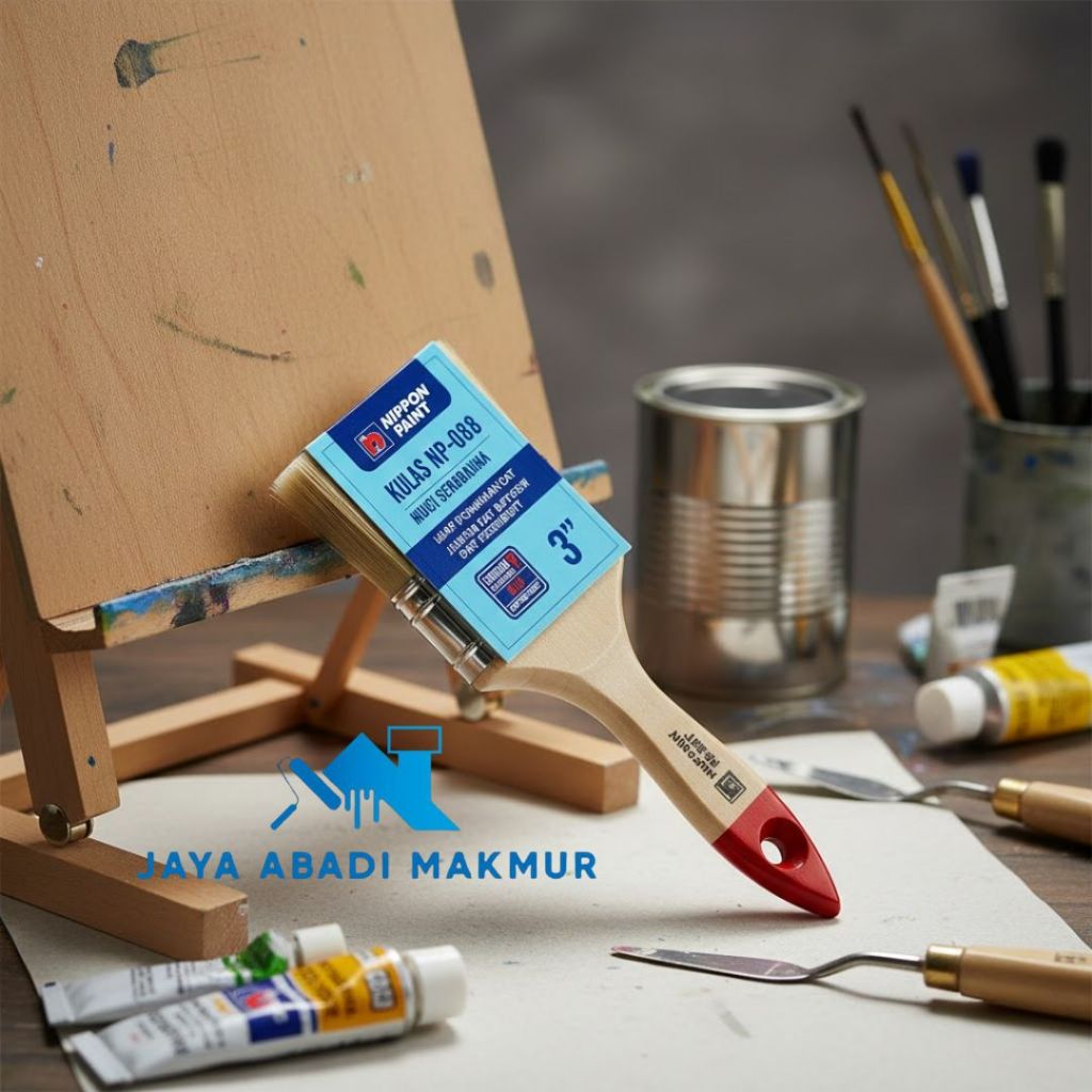 Kuas Cat Nippon NP-888 - Kuas Bulu Tebal Serbaguna Tidak Mudah Rontok (Water-based & Solvent)