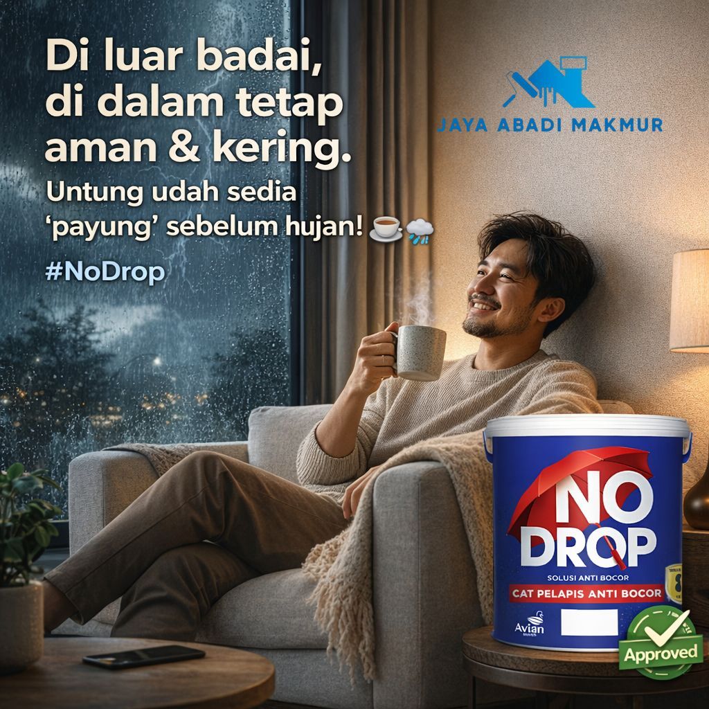 Avian Brand No Drop 20  kg - Cat Pelapis Anti Bocor No.1 Indonesia - Elastis & Kedap Air  / Avian Tinting